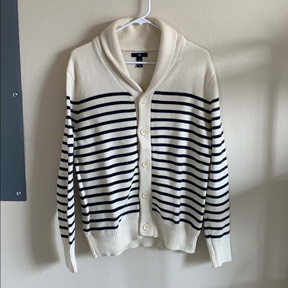 Gap Striped Shawl Cardigan Sweater